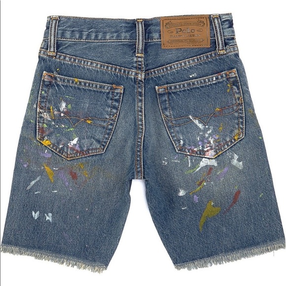 Big Boys 18 Paint-Splatter Slim-Fit Denim Shorts - Picture 3 of 6